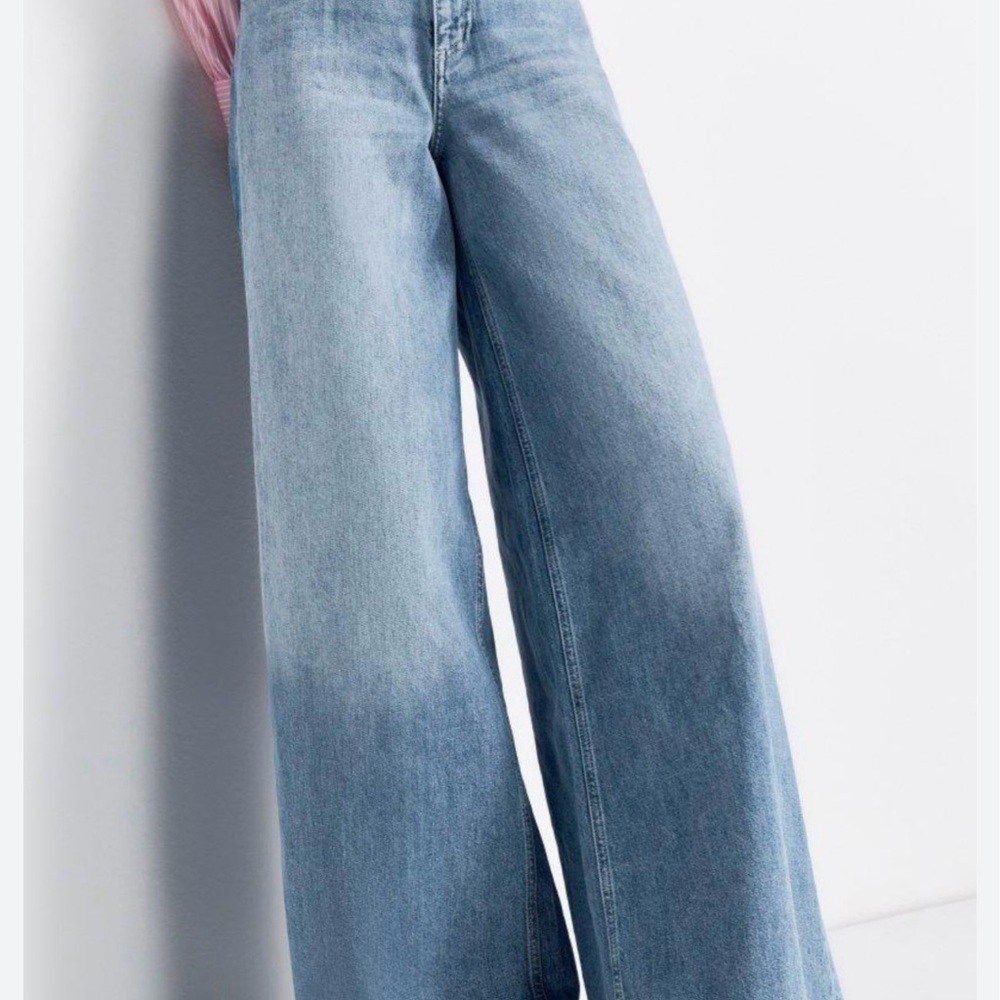 J. Crew Blue Flare Wide-Leg Jeans